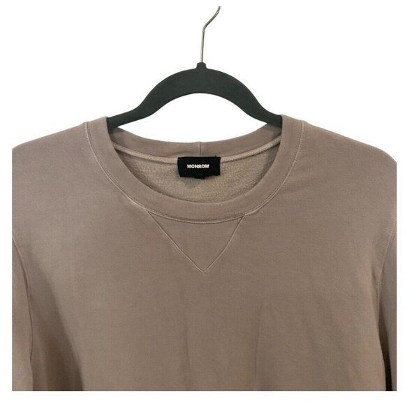 Monrow Men’s Classic Gray Supersoft Pullover Crew Neck Sweatshirt Sweater Size M - Picture 3 of 10
